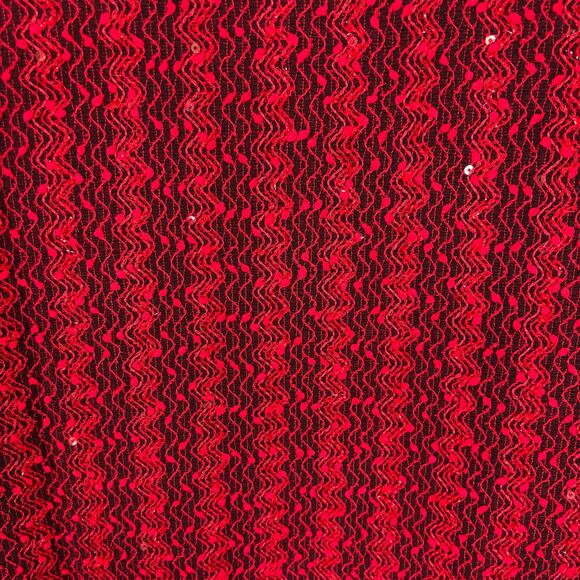 Alfred Dunner Blazer 10 Red Open Textured Sequin Shimmer Formal Party Granny - Picture 8 of 9